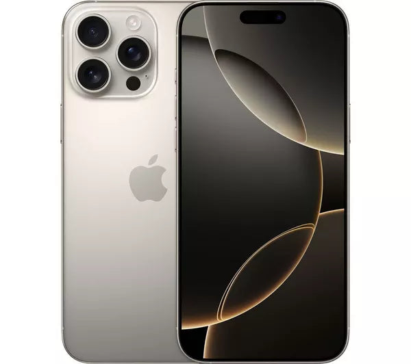 CTR MOBILE iPhone 16 Pro Max unlocked in silver showing front display and triple camera back